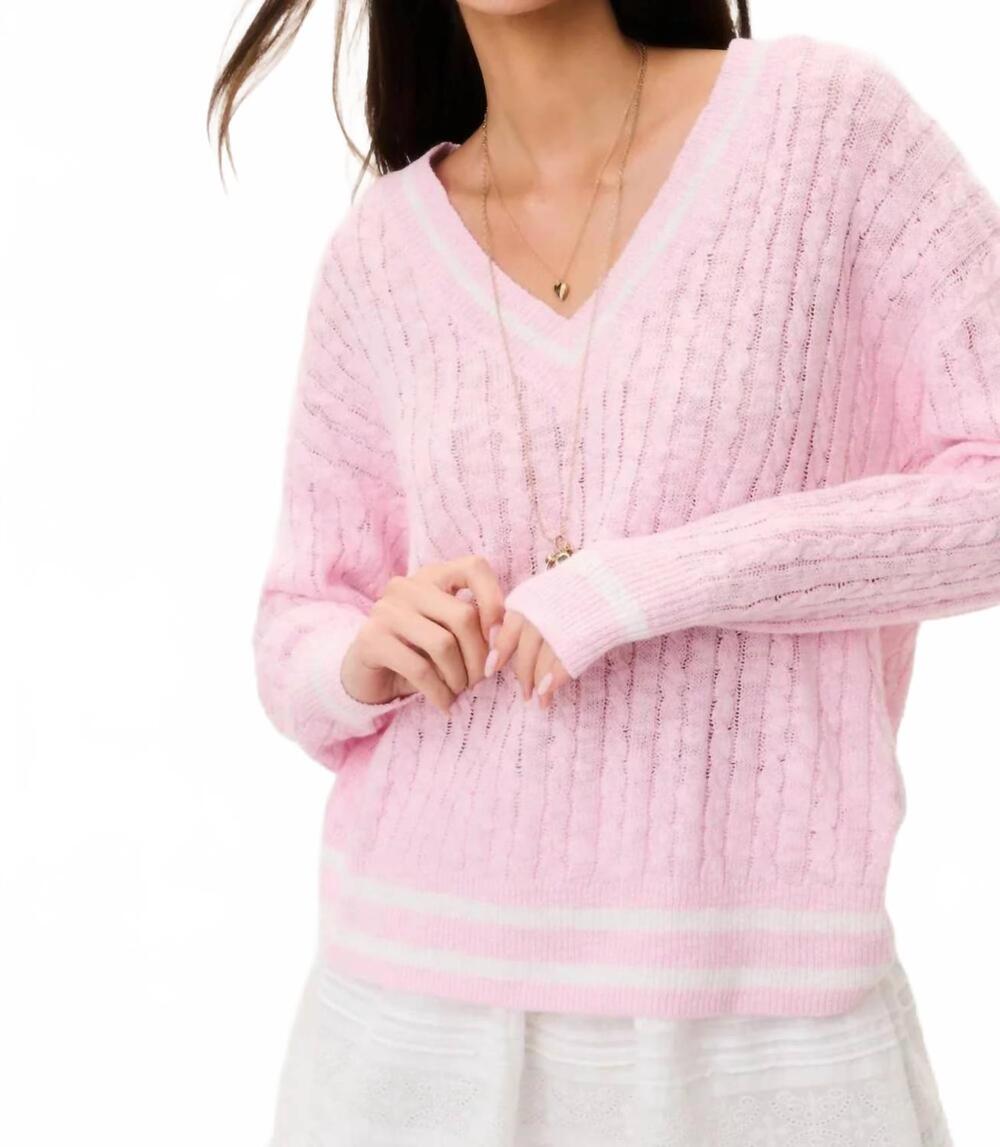 NEW LOVESHACKFANCY jessanna pullover sweater in polo blush